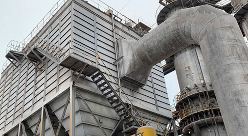 Mutarea colectorului de praf din cuptorul de var la locul proiectului Tangshan Donghua